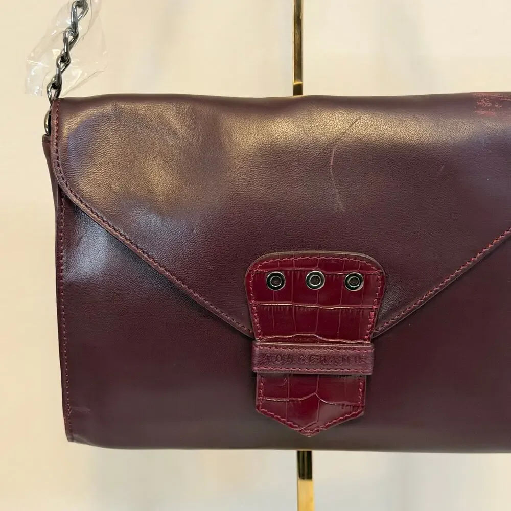 LongChamp x Kate Moss Satchel Handbag Purse Leather Chain Strap Quiet Luxury